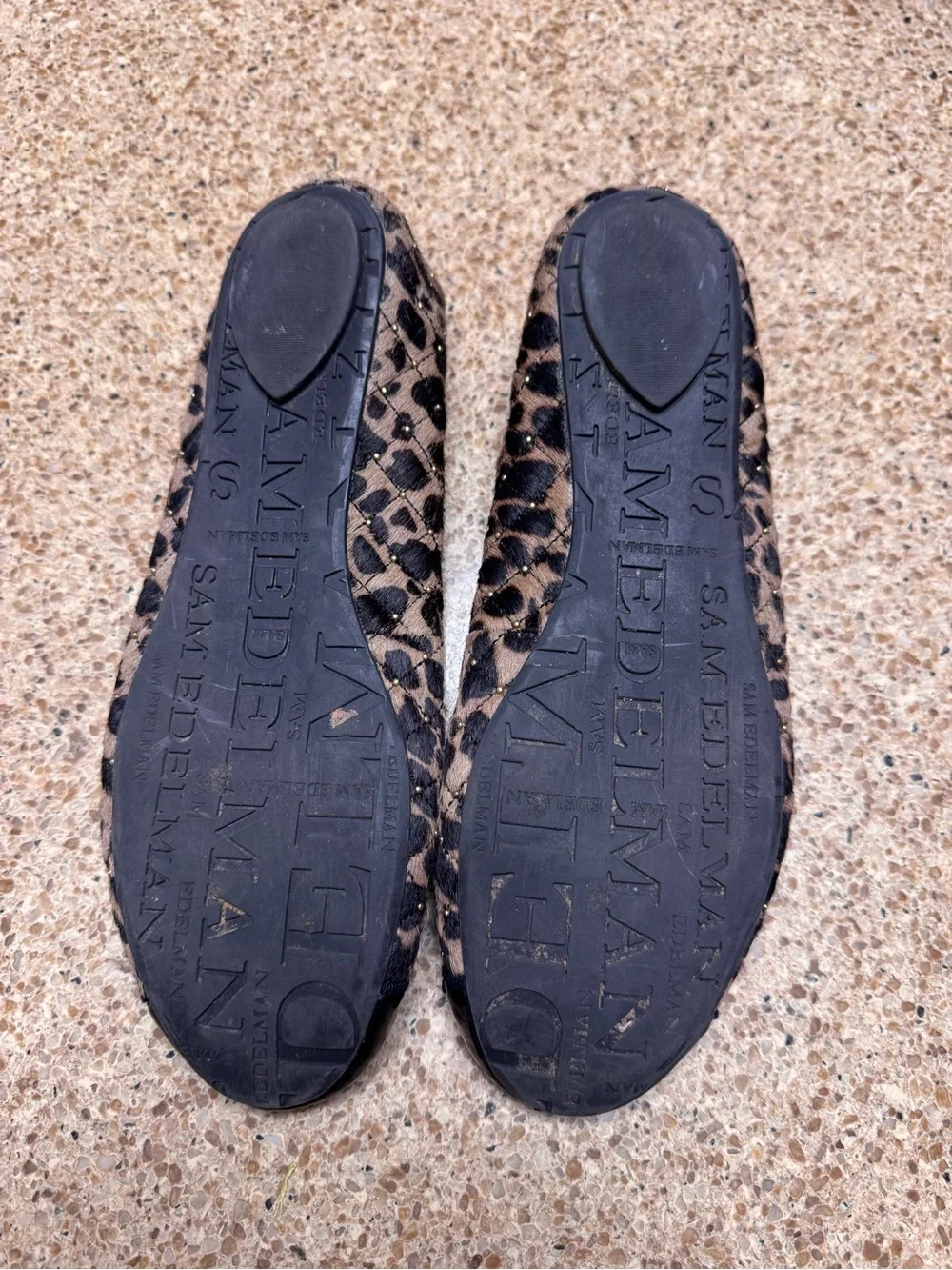 Sam Edelman Leopard-Print Ballet Flats with Black Cap Toe